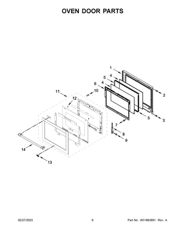 Oven door parts