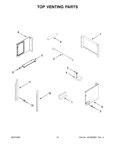 Top venting parts