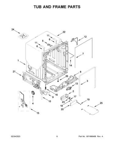 Tub and frame parts