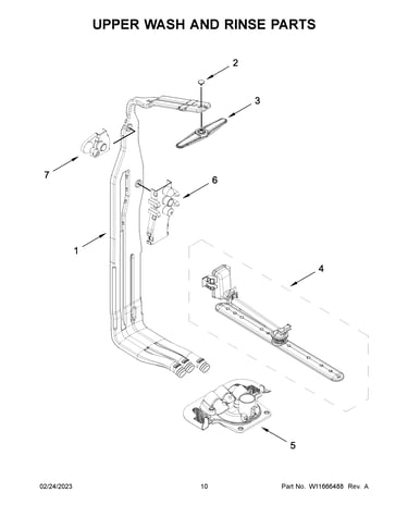 Upper wash and rinse parts