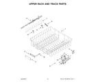Jenn-Air JDPSS245LX1 upper rack and track parts diagram
