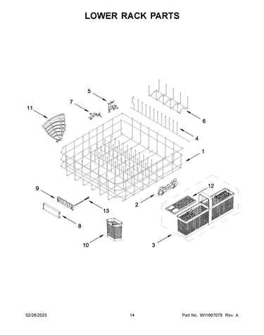 Lower rack parts