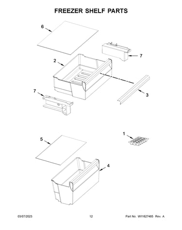 Freezer shelf parts