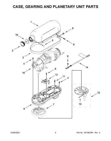 Case, gearing and planetary unit parts
