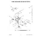 Whirlpool WDTA50SAKW1 pump, washarm and motor parts diagram