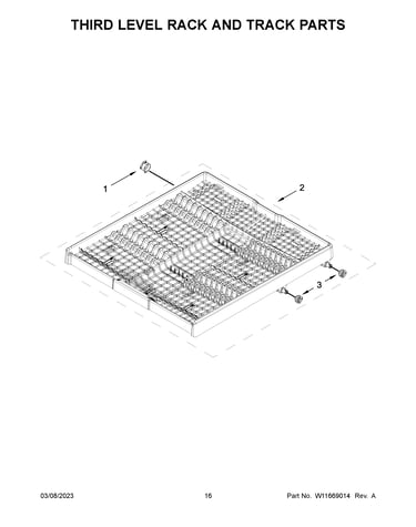 Third level rack and track parts
