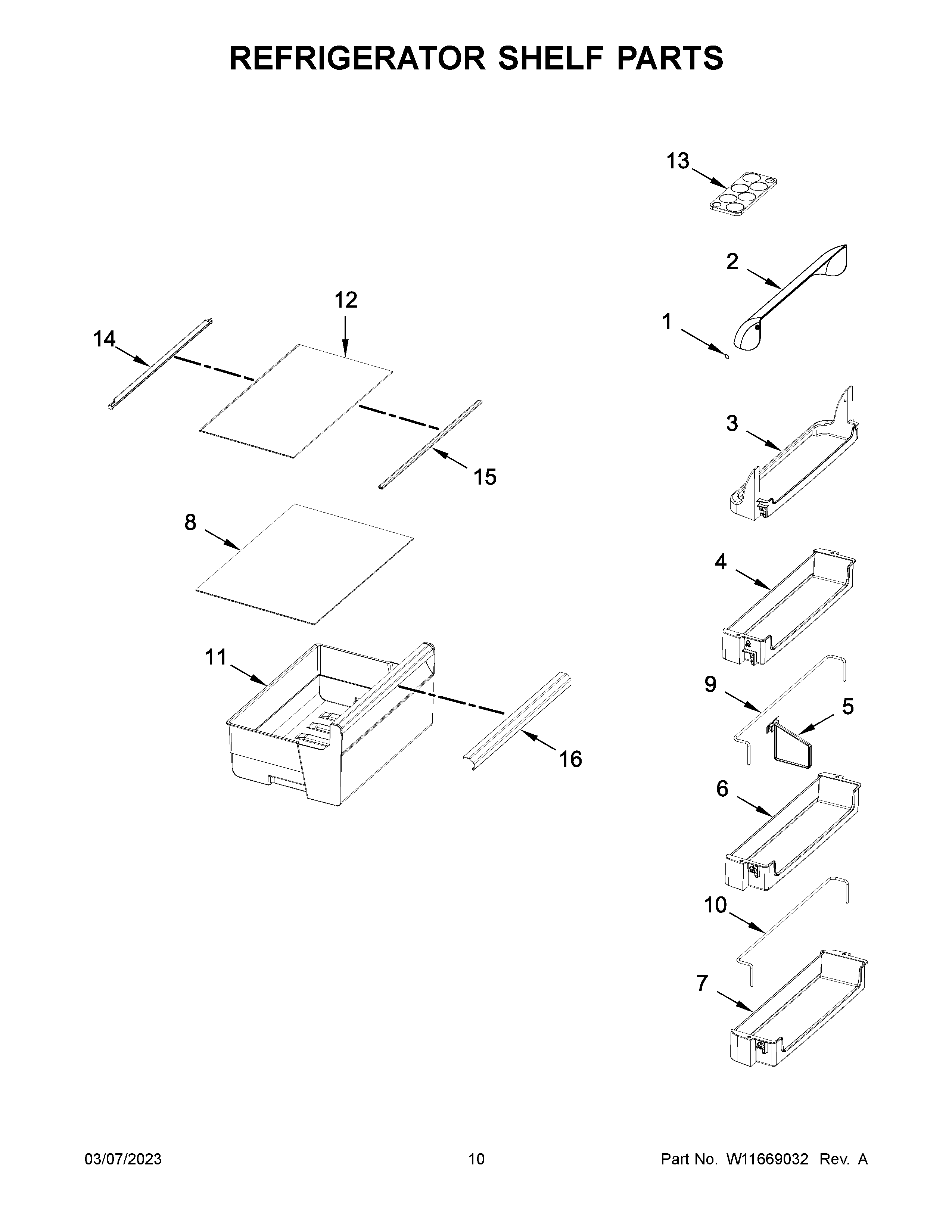 REFRIGERATOR SHELF PARTS