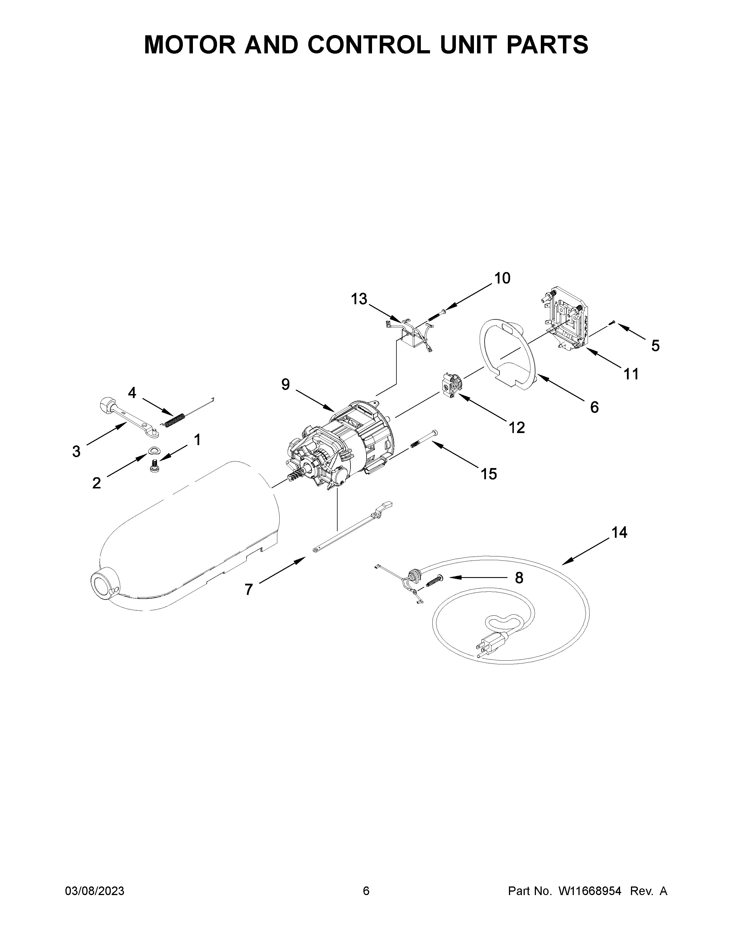 Motor and control unit parts