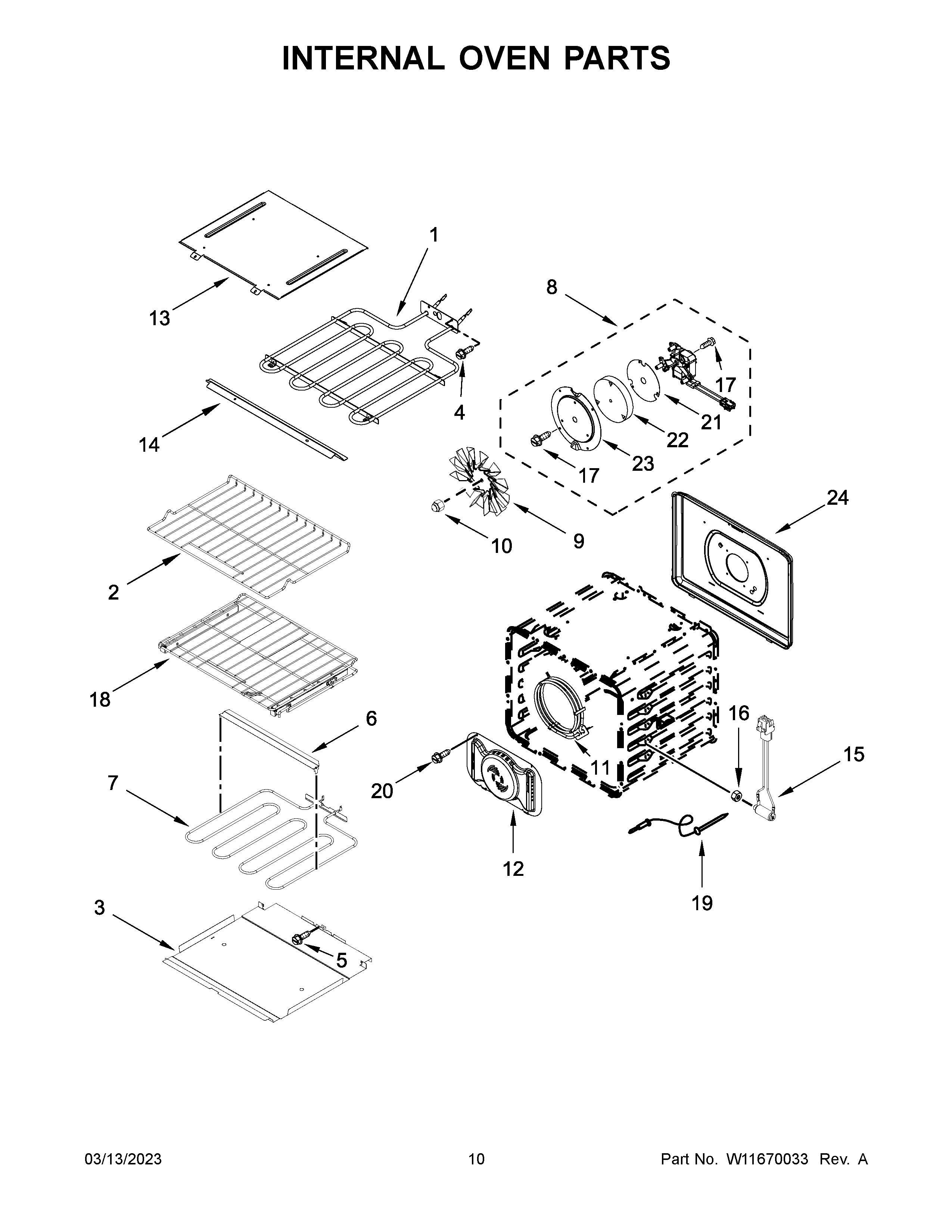 Internal oven parts