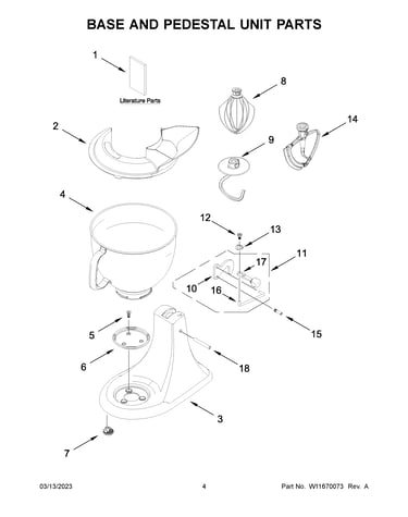 Base and pedestal unit parts