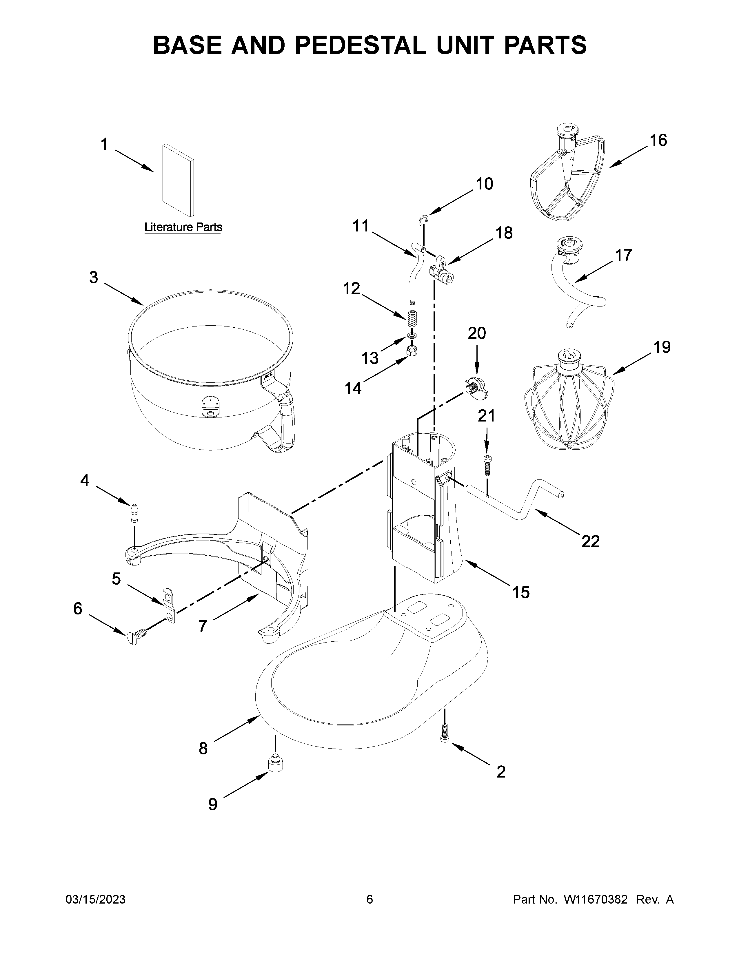 Base and pedestal unit parts