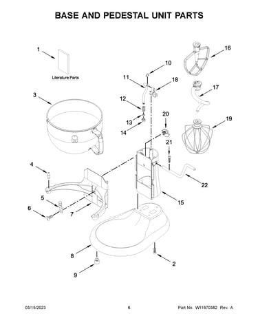 Base and pedestal unit parts