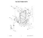 Whirlpool WDT970SAKZ1 tub and frame parts diagram