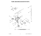 Whirlpool WDT970SAKZ1 pump, washarm and motor parts diagram