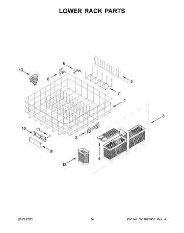 Lower rack parts