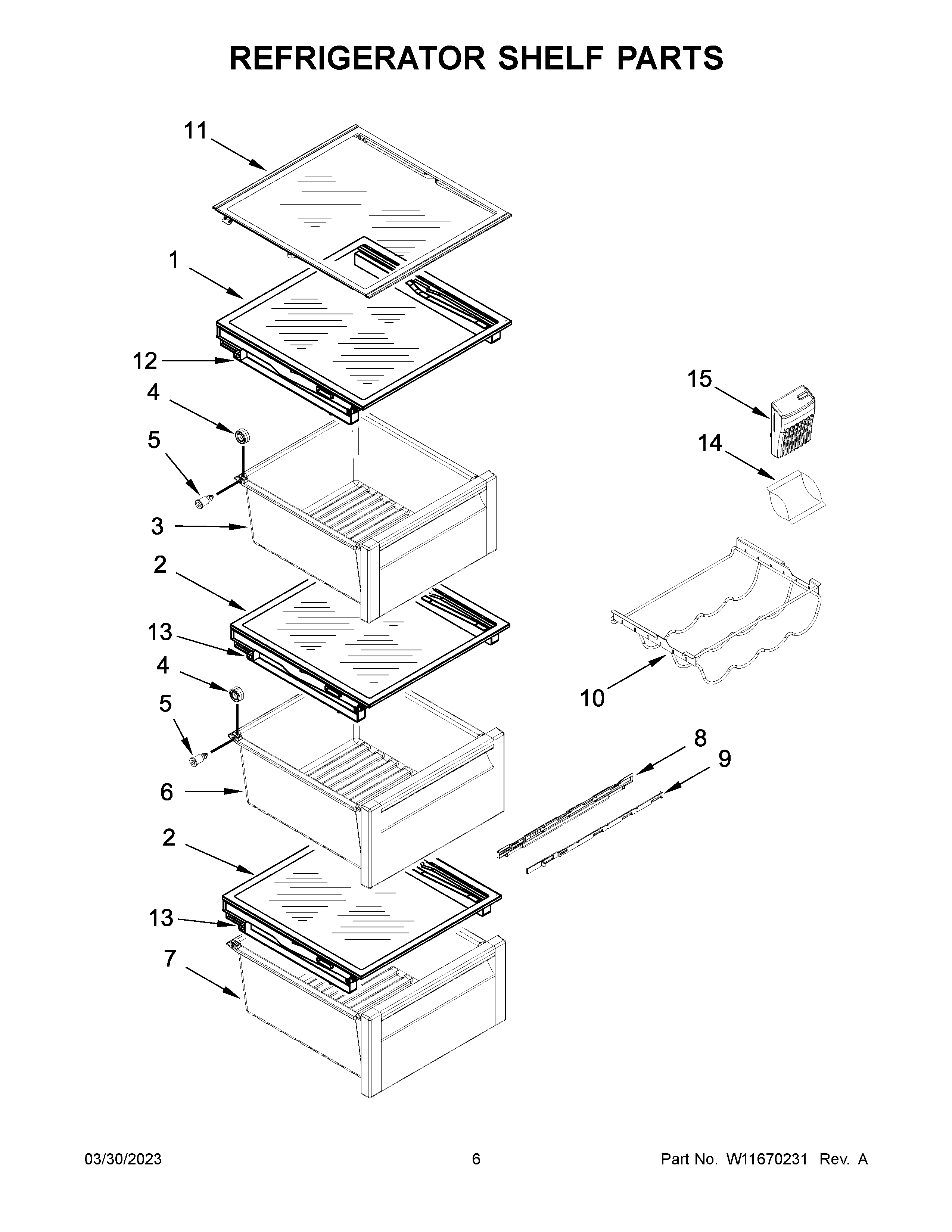 REFRIGERATOR SHELF PARTS