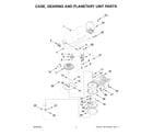 KitchenAid K45SSWH5 case, gearing and planetary unit parts diagram