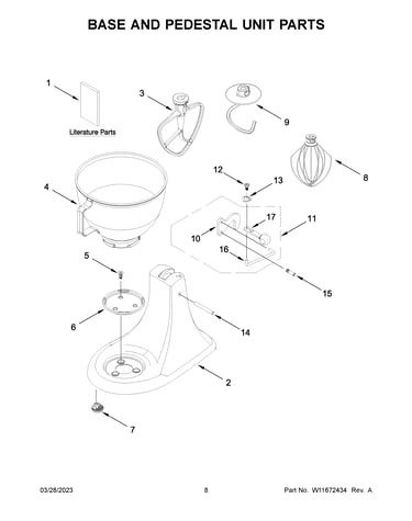 Base and pedestal unit parts