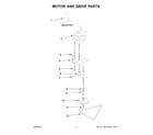 KitchenAid KTTS505EPA2 motor and drive parts diagram