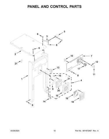 Panel and control parts