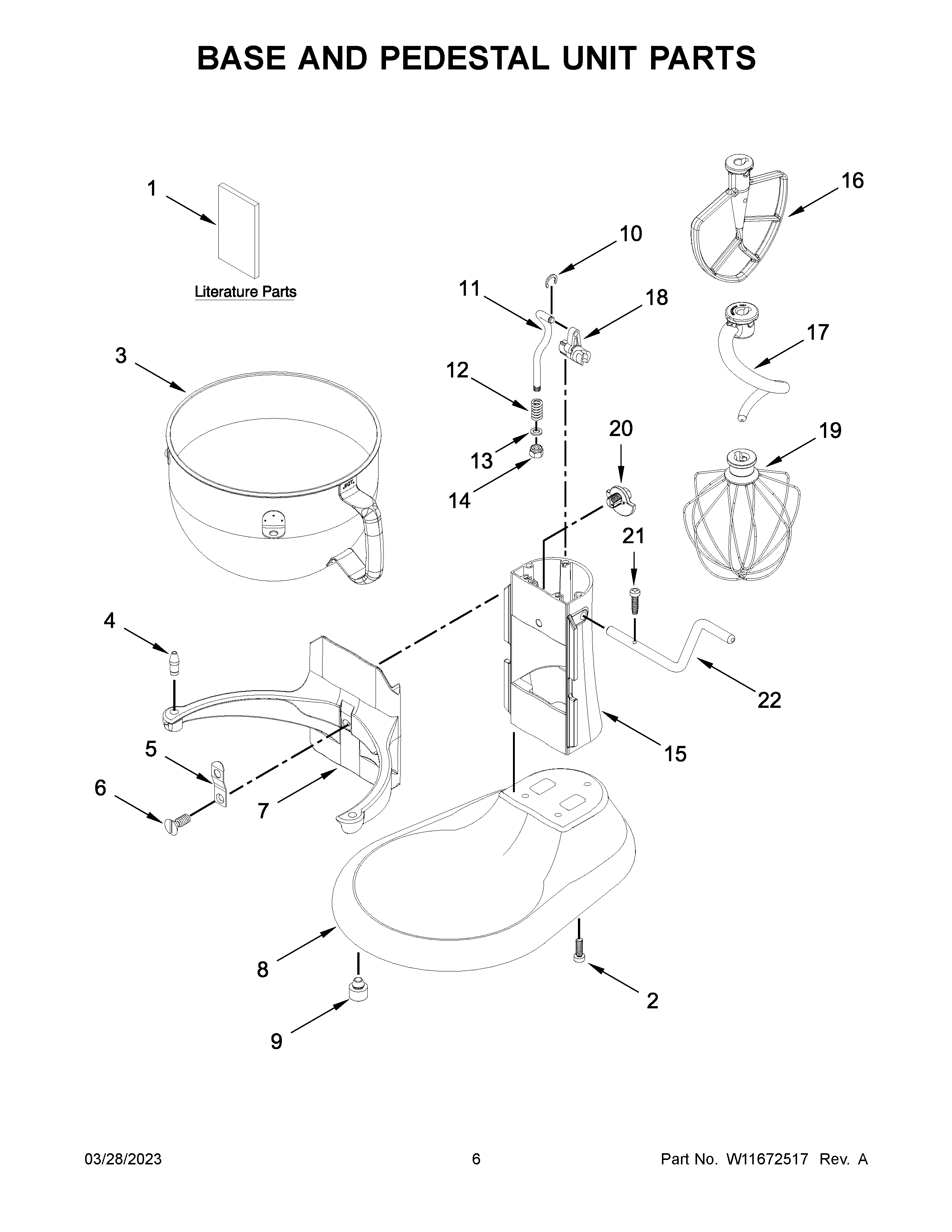 Base and pedestal unit parts