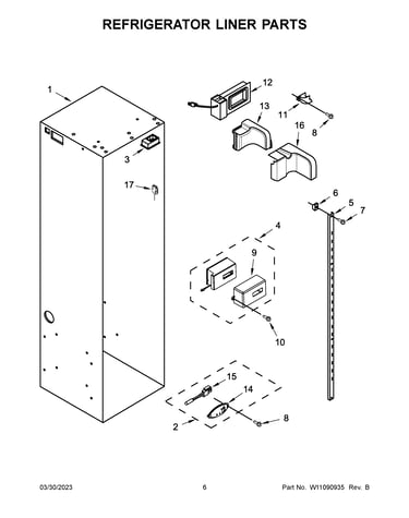 Refrigerator liner parts