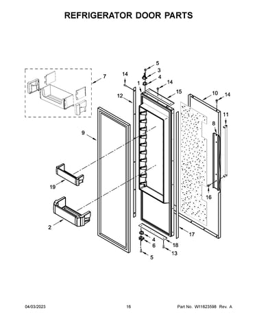 Refrigerator door parts