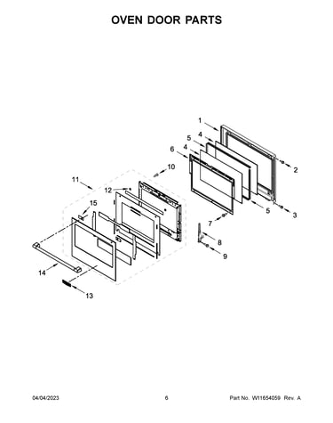 Oven door parts