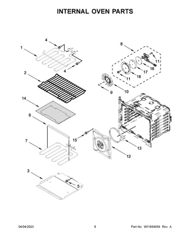 Internal oven parts