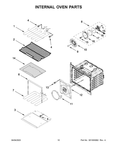 Internal oven parts