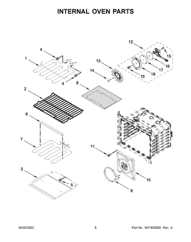 Internal oven parts