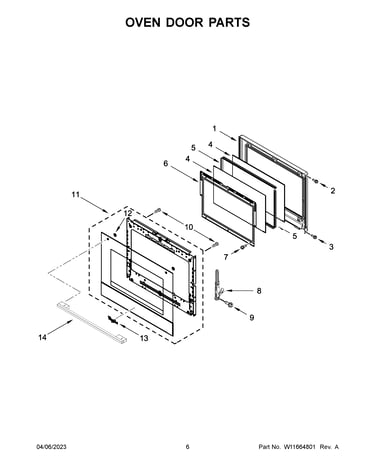 Oven door parts