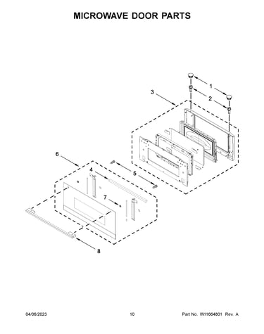 Microwave door parts
