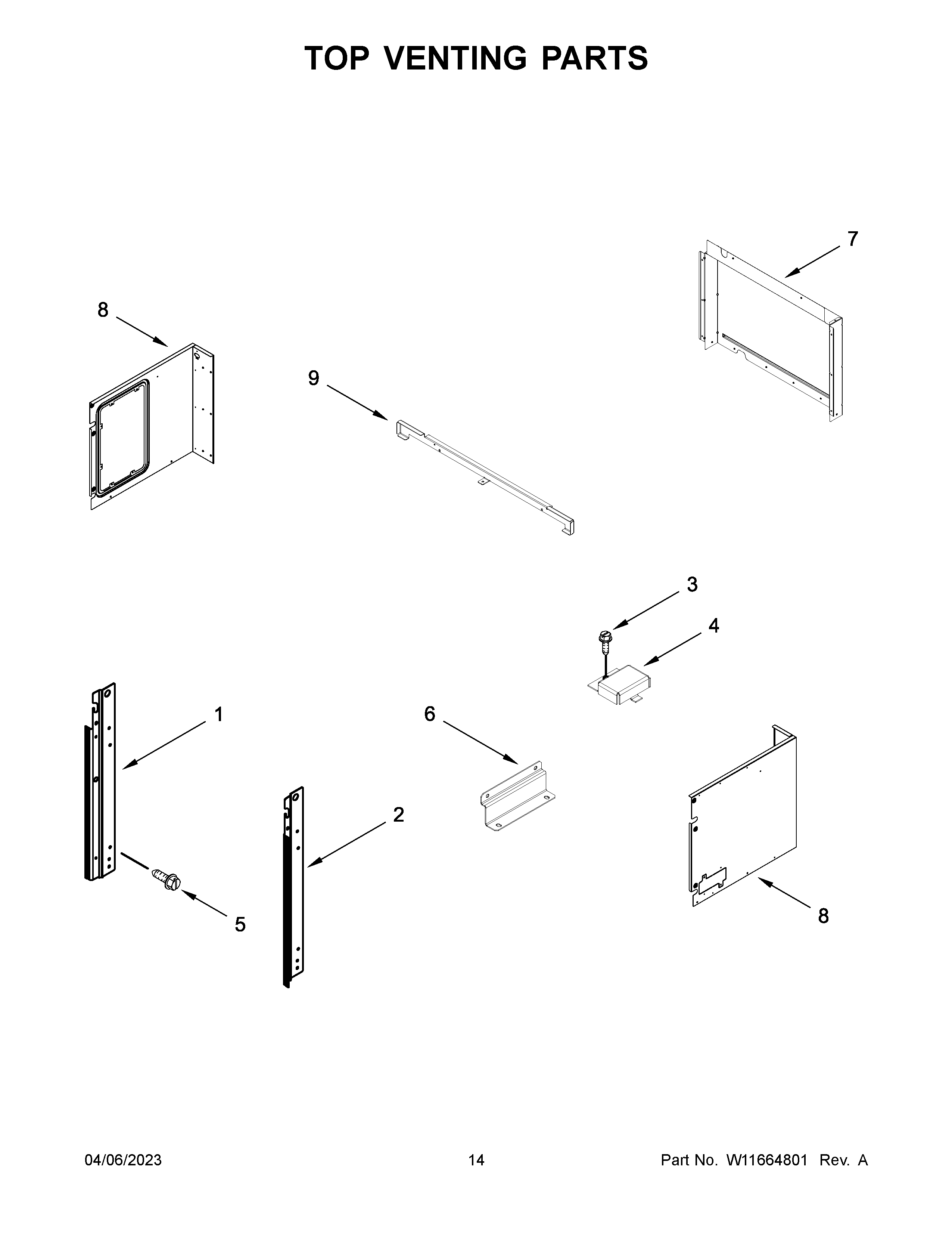 Top venting parts