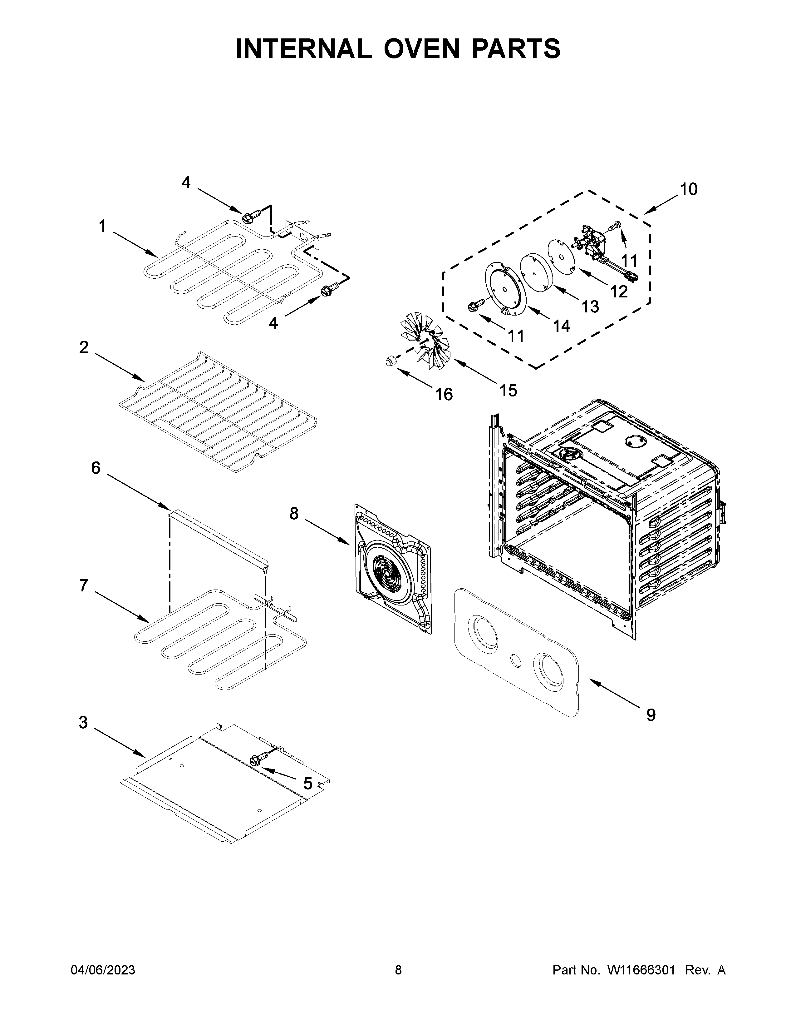 Internal oven parts