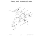 Whirlpool WDPA70SAMZ1 control panel and inner door parts diagram