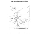 Whirlpool WDPA70SAMZ1 pump, washarm and motor parts diagram