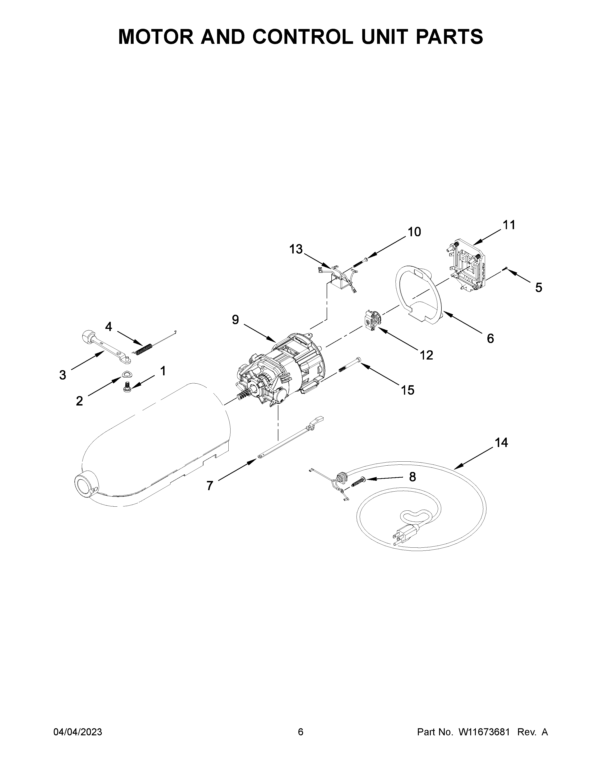 Motor and control unit parts