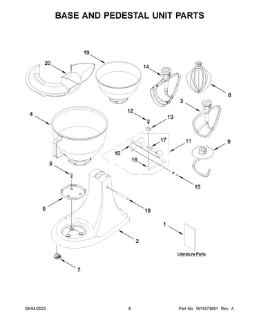 Base and pedestal unit parts