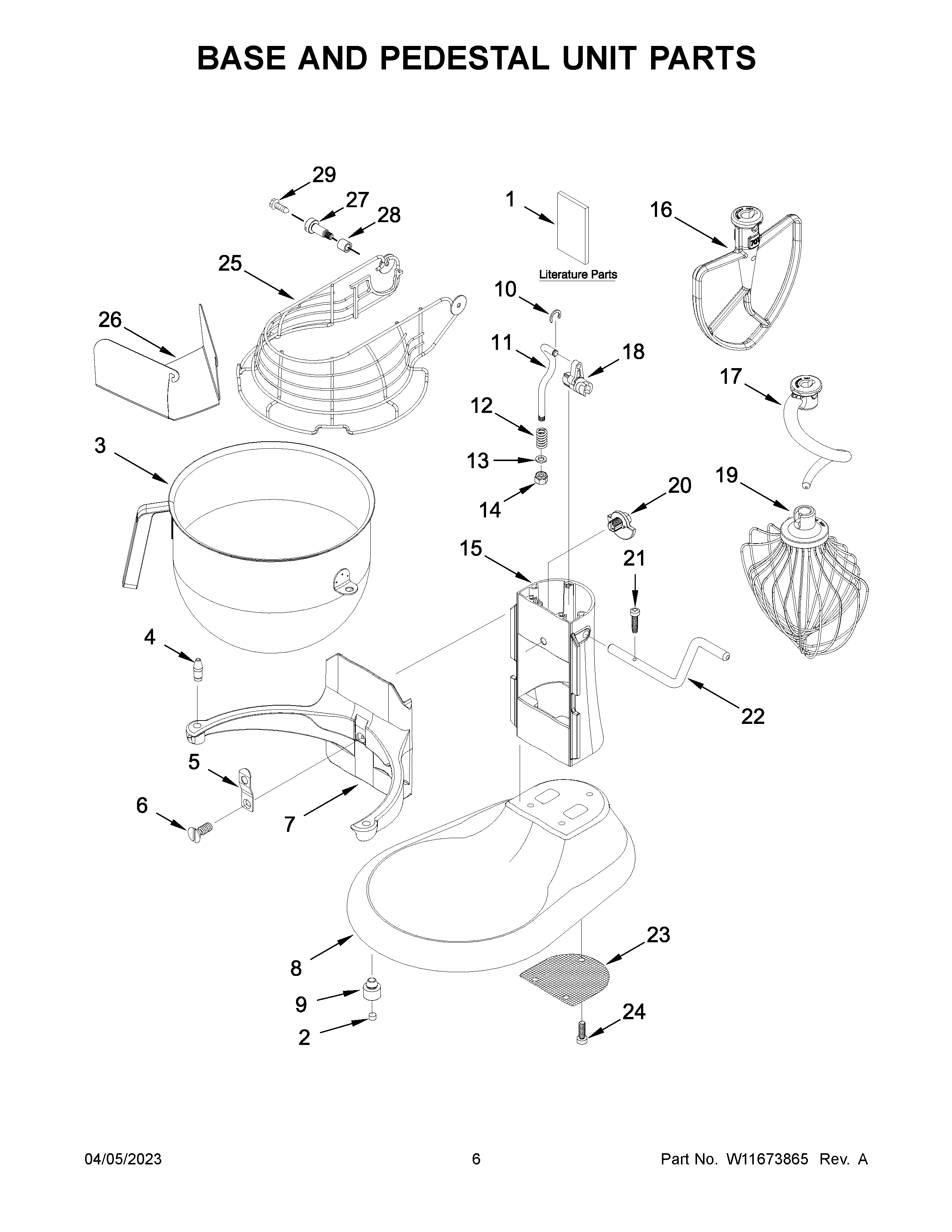 BASE AND PEDESTAL UNIT PARTS