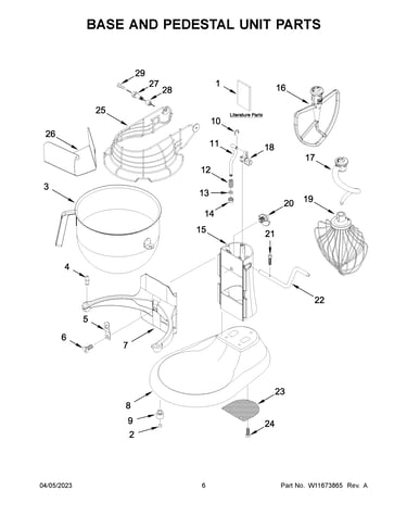 Base and pedestal unit parts