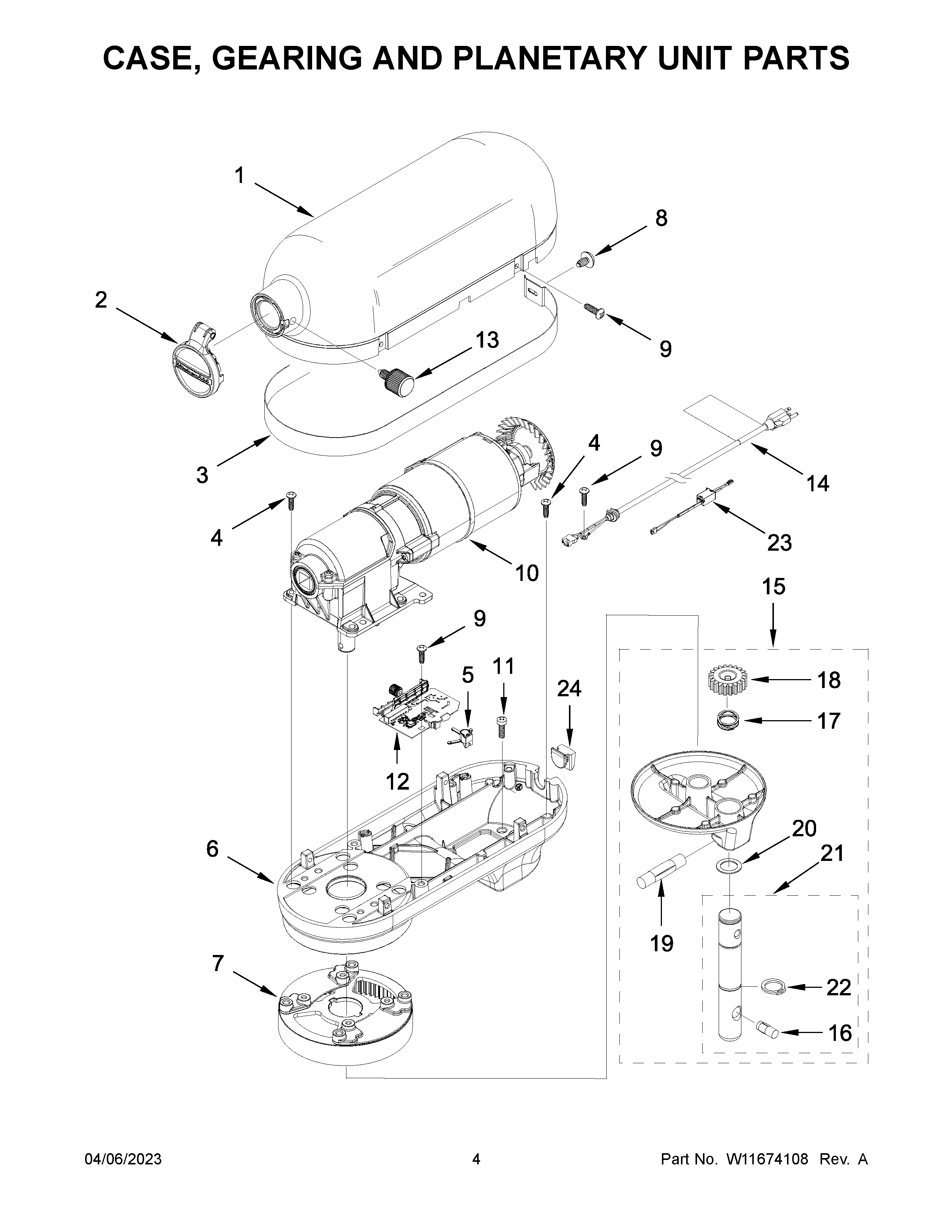 CASE, GEARING AND PLANETARY UNIT PARTS