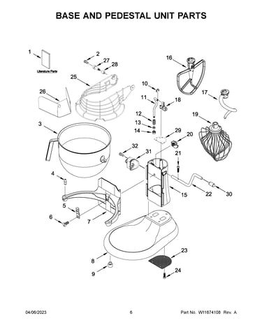 Base and pedestal unit parts