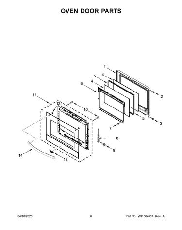 Oven door parts