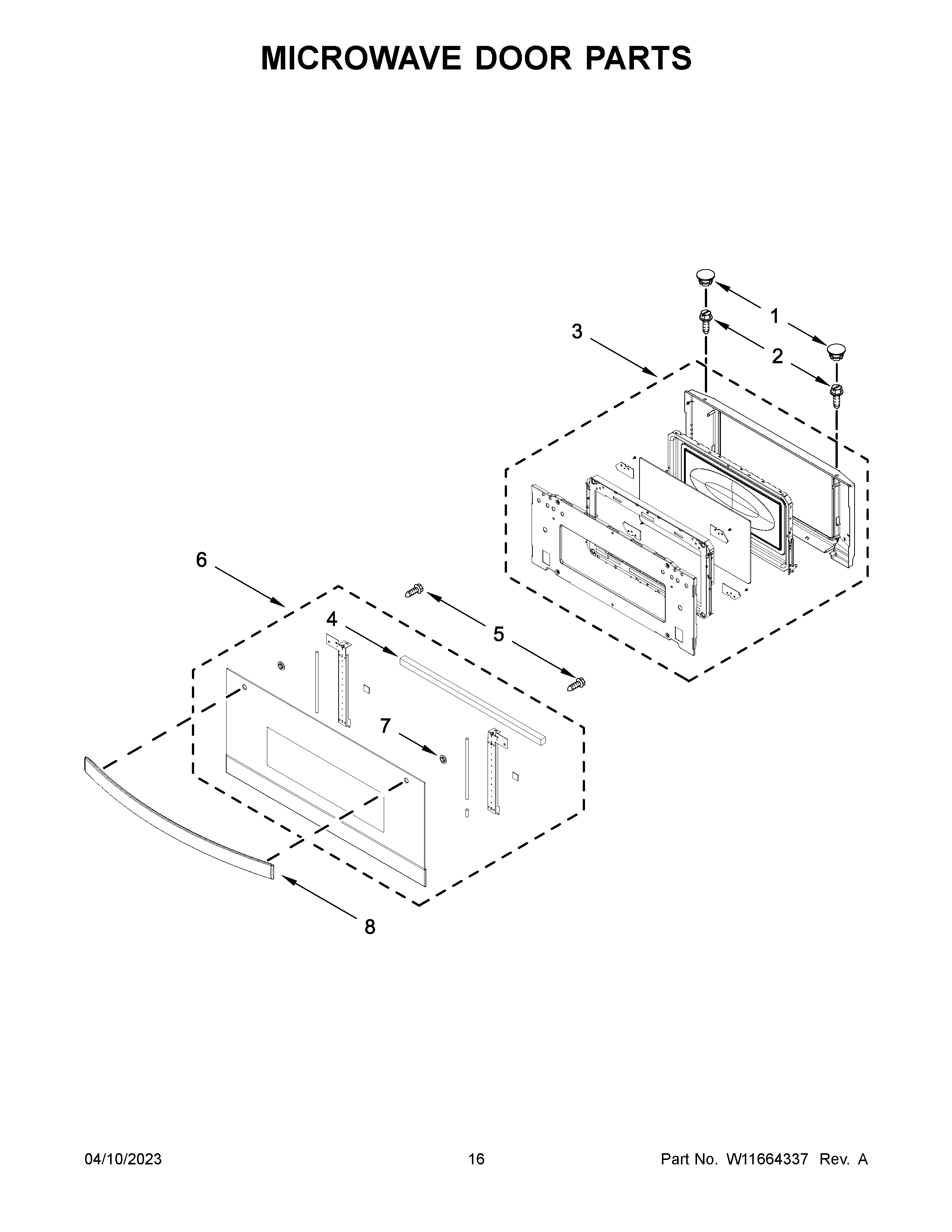 Microwave door parts
