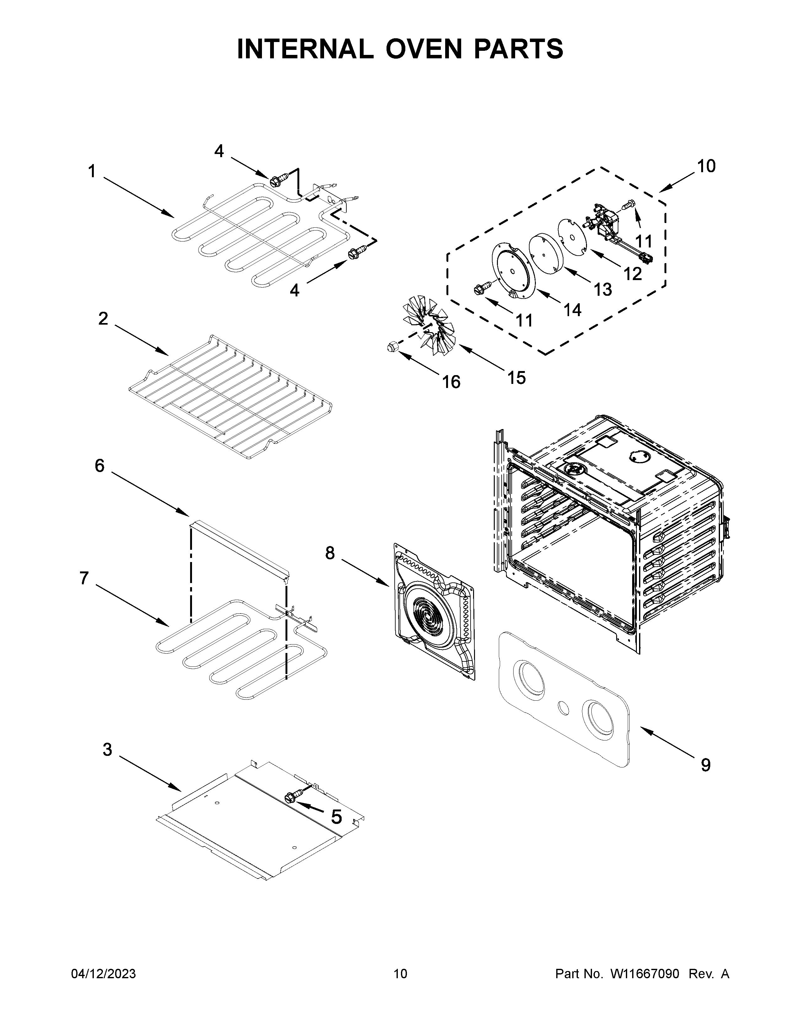 Internal oven parts