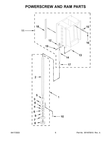 Powerscrew and ram parts