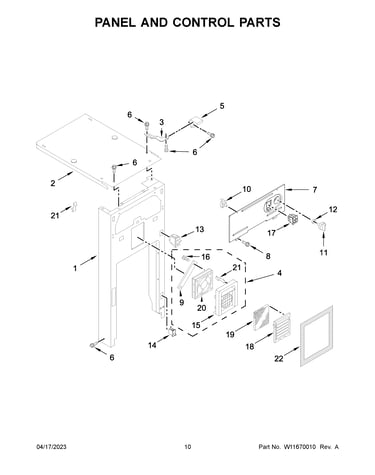 Panel and control parts
