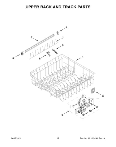 Upper rack and track parts