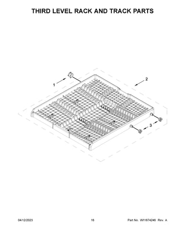 Third level rack and track parts